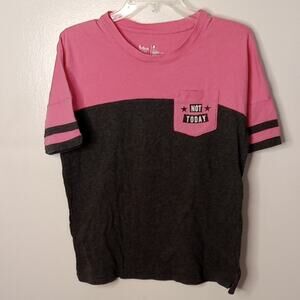 Flirtitude Active Women's Small Not Today Pink and Black Graphic Tee. Athleisure